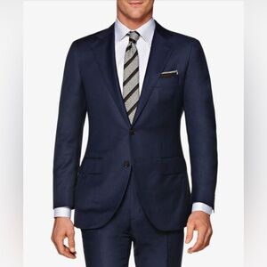 SUITSUPPLY La spalla Super 110's Wool, Navy Blue CANONICO Perennial- Men’s 46